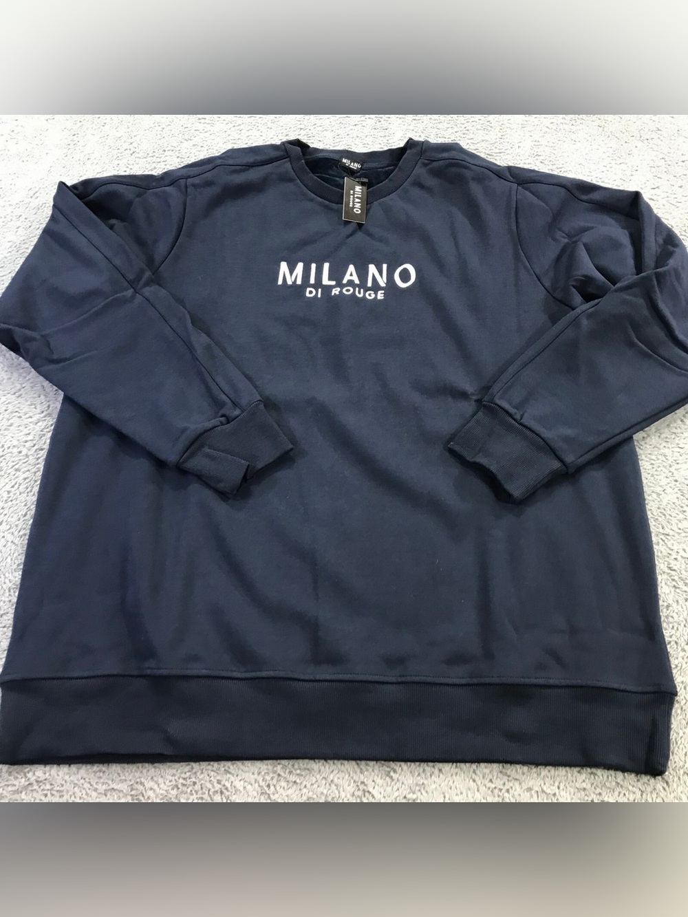 Milano Di Rouge Navy Crewneck Sweatshirt with White Logo